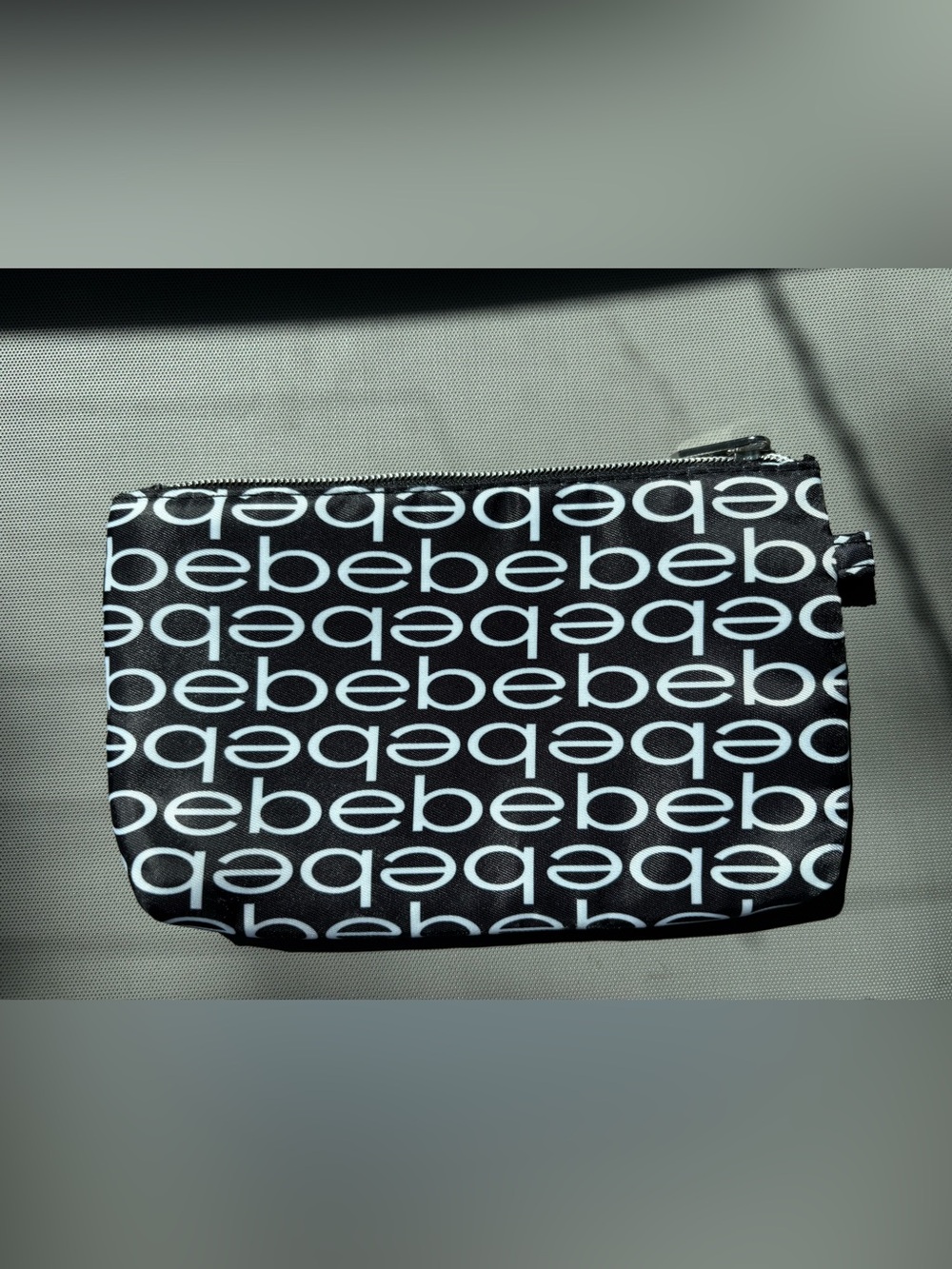Bebe Black and White Logo Pouch